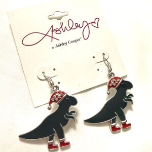 Ashley Cooper Christmas Dinosaur Earrings